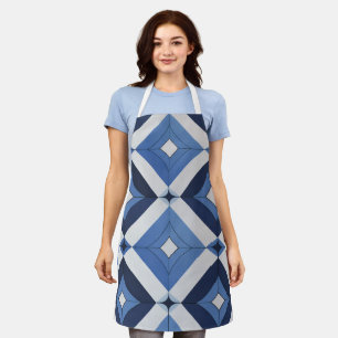 Blue Geometric Pattern Apron