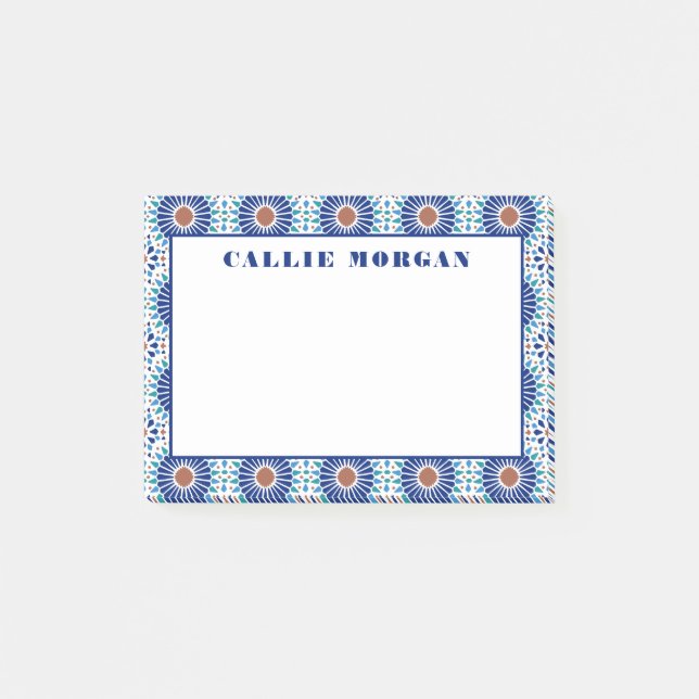 Blue Geometric Pattern custom notes (Front)