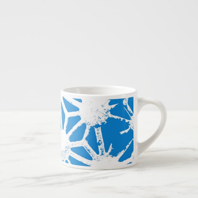 Blue geometric pattern espresso cup (Right)