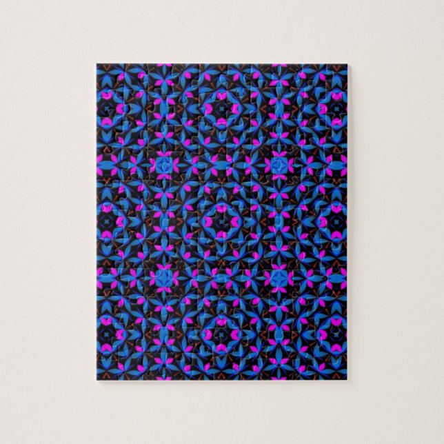 blue-geometric pattern jigsaw puzzle (Vertical)