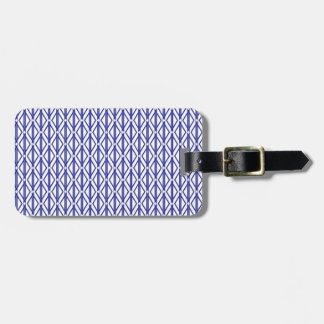 Blue geometric pattern luggage tag