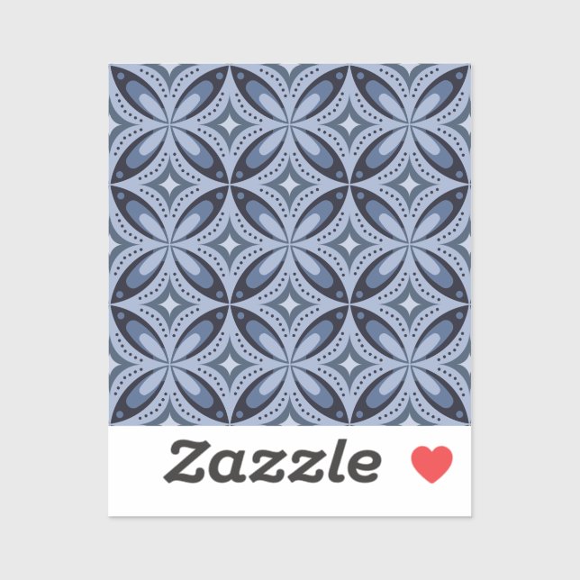 Blue Geometric Pattern Retro Style (Sheet)