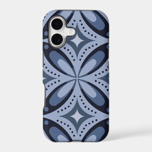 Blue Geometric Pattern Retro Style