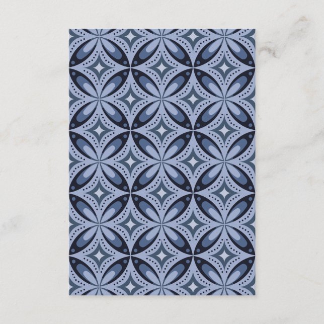 Blue Geometric Pattern Retro Style Advice Card (Front)