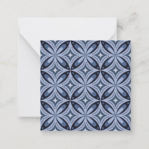 Blue Geometric Pattern Retro Style Card