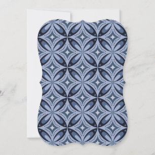 Blue Geometric Pattern Retro Style Card