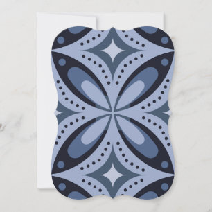 Blue Geometric Pattern Retro Style Card