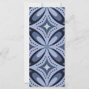 Blue Geometric Pattern Retro Style Card
