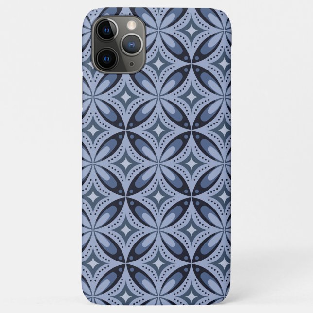 Blue Geometric Pattern Retro Style Case-Mate iPhone Case (Back)