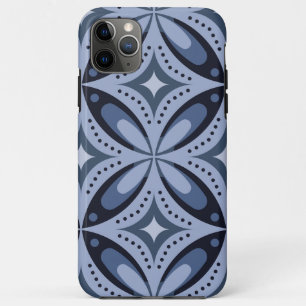 Blue Geometric Pattern Retro Style Case-Mate iPhone Case