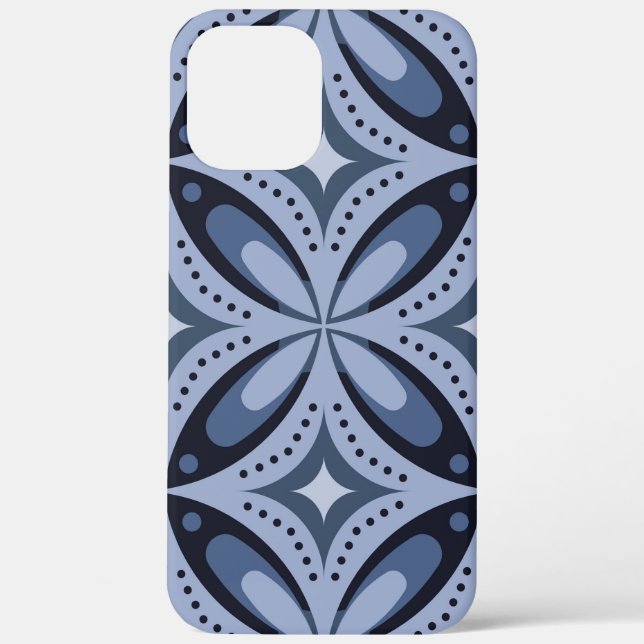 Blue Geometric Pattern Retro Style Case-Mate iPhone Case (Back)