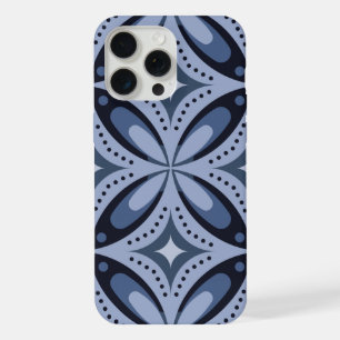 Blue Geometric Pattern Retro Style iPhone 15 Pro Max Case