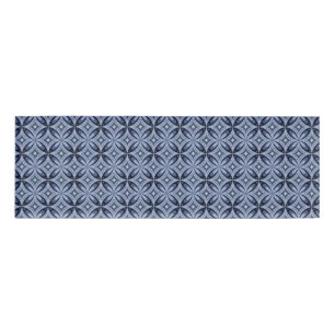 Blue Geometric Pattern Retro Style Name Tag