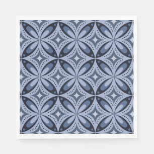 Blue Geometric Pattern Retro Style Napkin