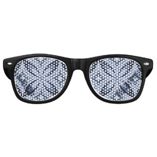 Blue Geometric Pattern Retro Style Sunglasses