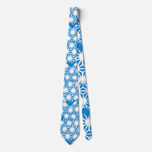 Blue geometric pattern tie