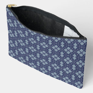 Blue Geometric shapes Pattern  Accessory Pouch