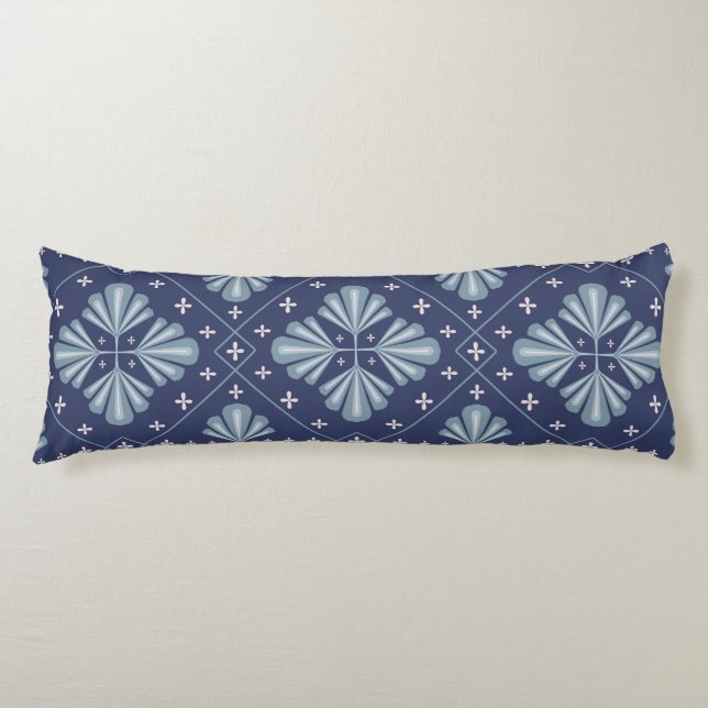 Blue Geometric shapes Pattern  Body Cushion (Front)