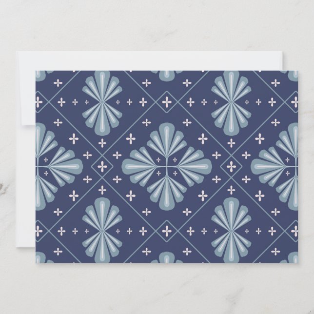 Blue Geometric shapes Pattern  Card (Front)