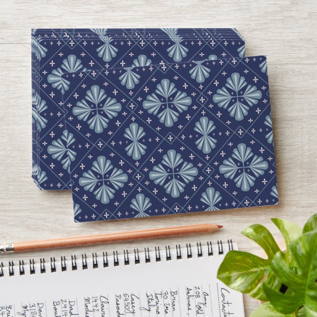 Blue Geometric shapes Pattern  Envelope (Stacked)