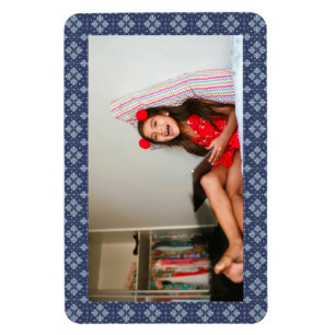 Blue Geometric shapes Pattern  Magnet
