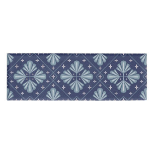 Blue Geometric shapes Pattern Name Tag