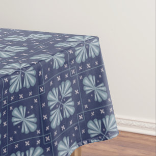 Blue Geometric shapes Pattern Tablecloth