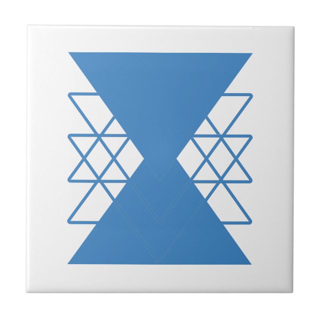 Blue geometric shapes tile (Front)