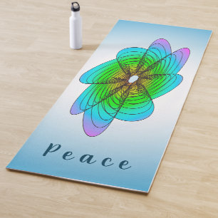 Blue Geometric Spiral Flower Yoga Mat