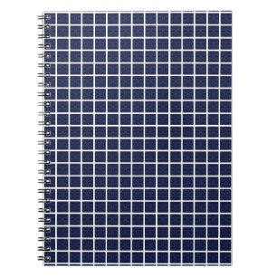 Blue Geometric Squares Spiral Photo Notebook