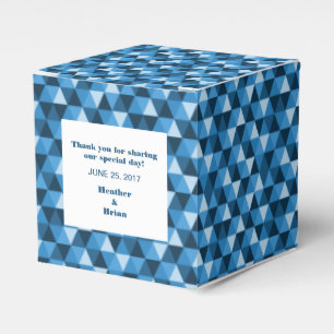 Blue Geometric Triangles Favour Box