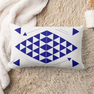 Blue Geometric Triangles Lumbar Cushion