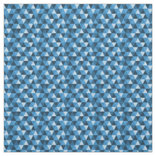 Blue Geometric Triangles Pattern Fabric