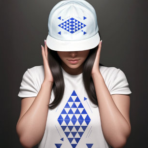 Blue Geometric Triangles Trucker Hat