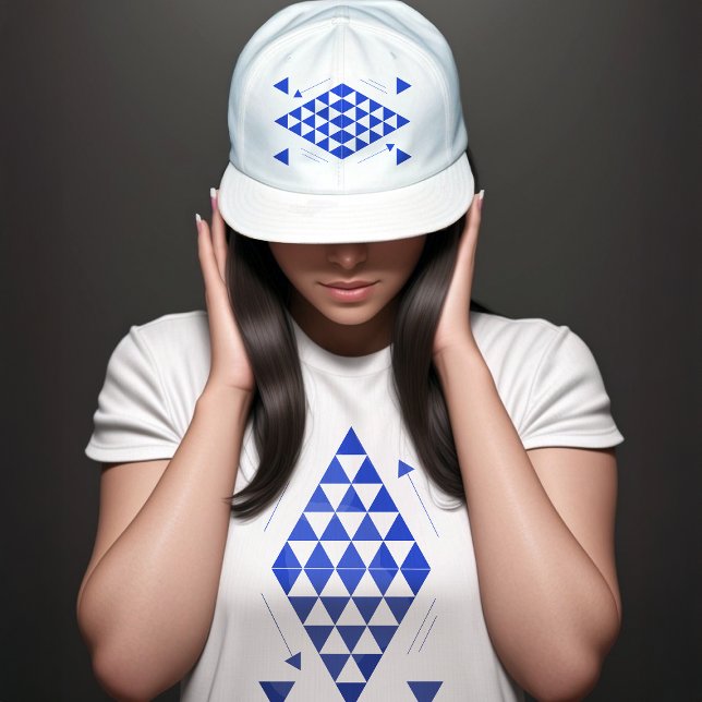 Blue Geometric Triangles Trucker Hat (Creator Uploaded)