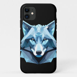 Blue Geometric Wolf Head Case-Mate iPhone Case