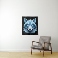 Blue Geometric Wolf Head