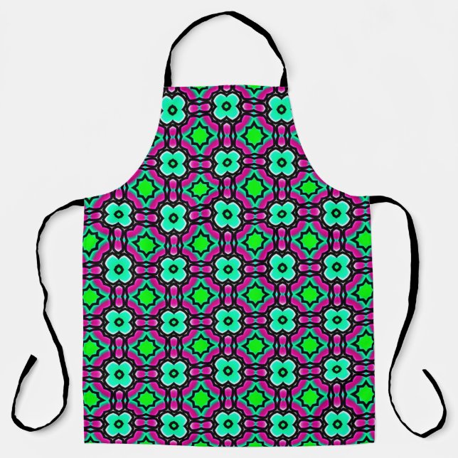 Blue geometrical painted seamless patternabstract, apron (Front)