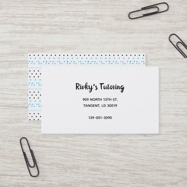 Blue Geometrics Business Card (Front/Back In Situ)