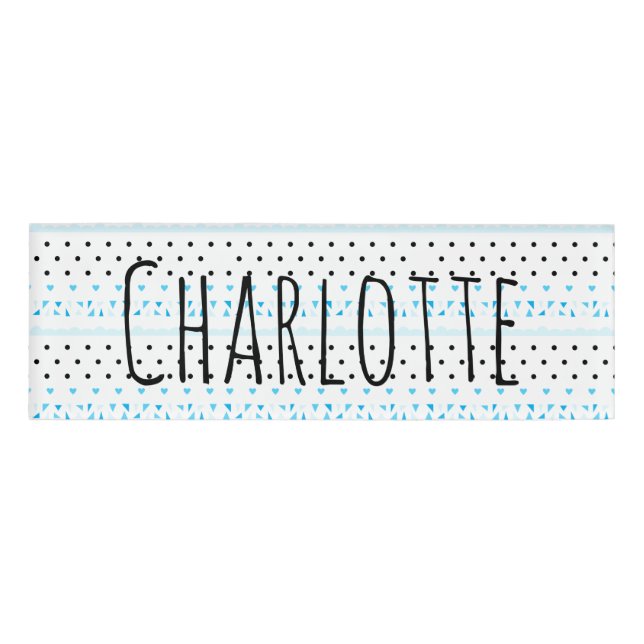 Blue Geometrics Name Tag (Front)