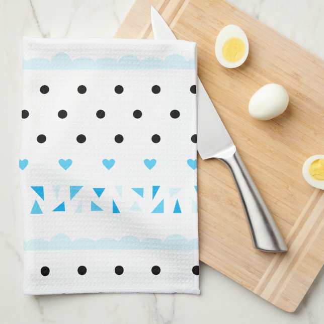 Blue Geometrics Tea Towel (Quarter Fold)