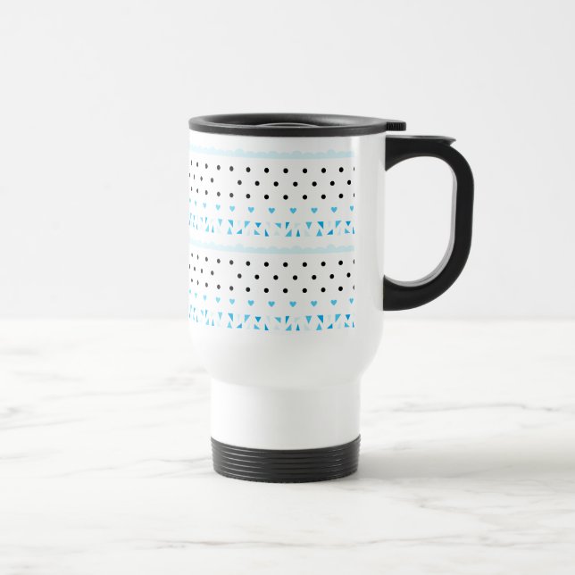 Blue Geometrics Travel Mug (Right)