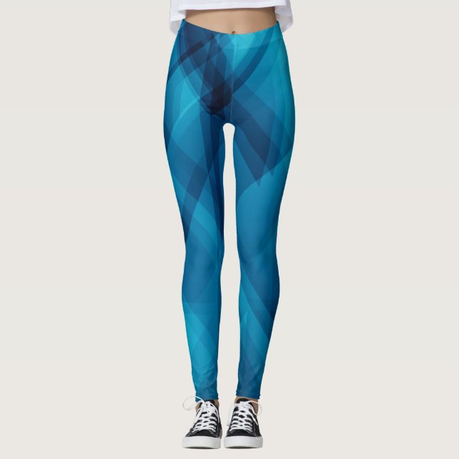 Blue Geometry Leggings (Front)