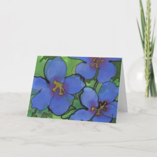 Blue Geraniums Greetings Card