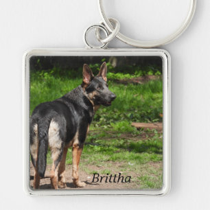 Blue German Shepherd Key Ring