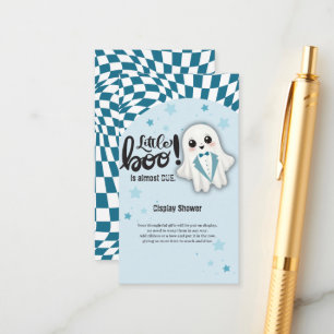 Blue Ghost Little Boo is almost due Baby Shower Enclosure Card
