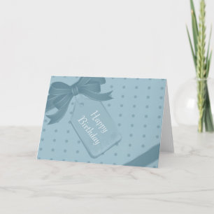Blue Gift with Ribbons Card