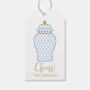 Blue Ginger Jar, Chinoiserie Custom Gift Tags