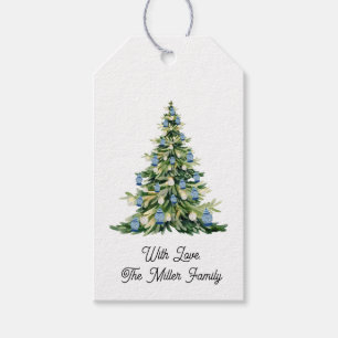 Blue Ginger Jar Christmas Tree Gift Tags