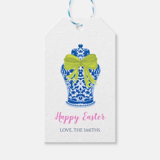 Blue Ginger Jar Gift tag (Front)